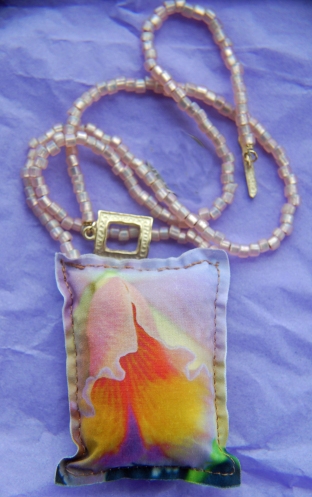 Cattleya fabric necklace